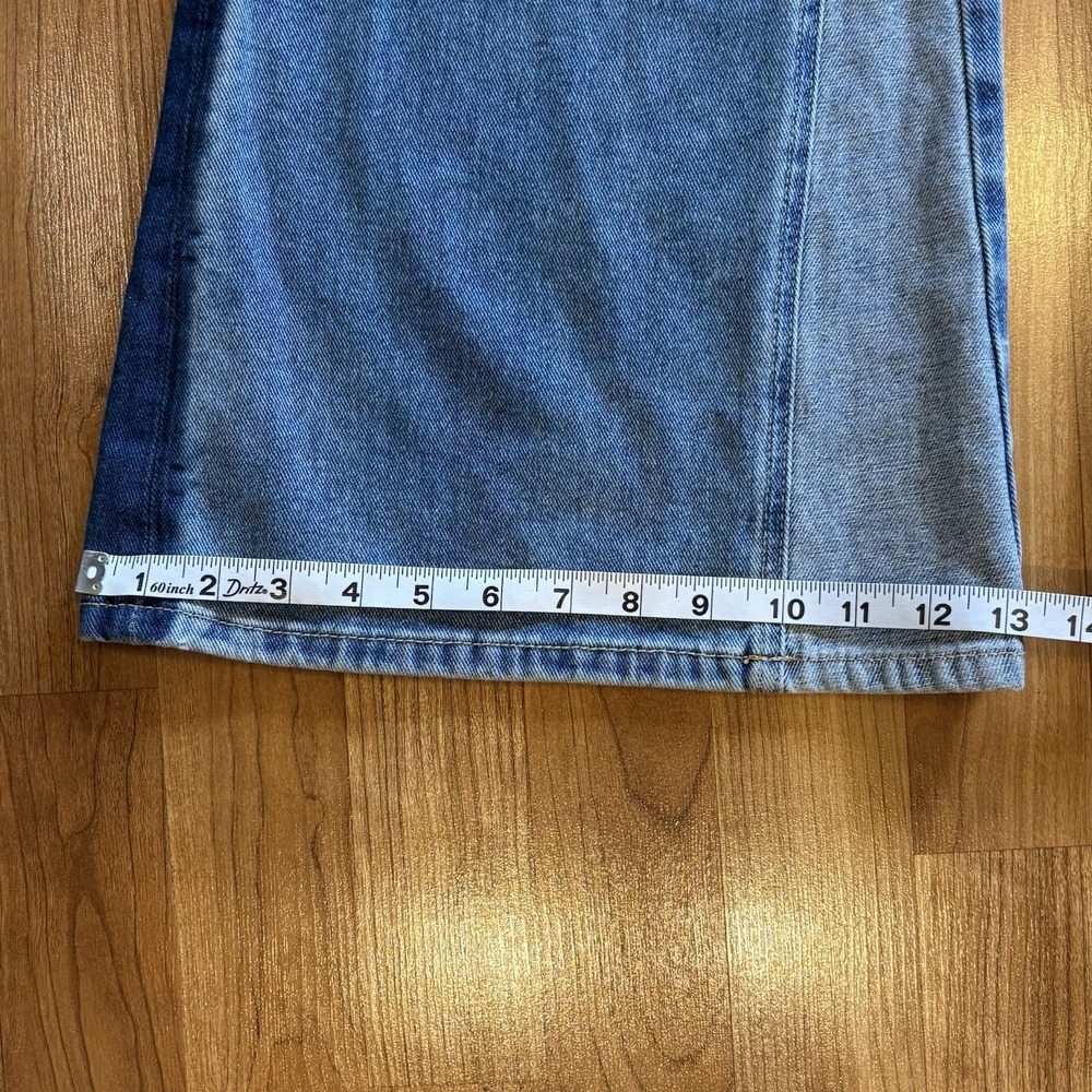 SHYANNE WOMEN'S TWO TONE LIGHT WASH HIGH RISE FLARE JEANS 33‎ SHORT Western - Picture 11 of 14